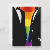 Elegante moderne schwule Hochzeit Regenbogen Einladung (Rückseite)