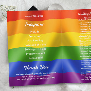 Elegante moderne schwule Hochzeit Regenbogen Foto Programm
