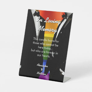 Elegante moderne schwule Hochzeit Regenbogen In Me Sockelschild