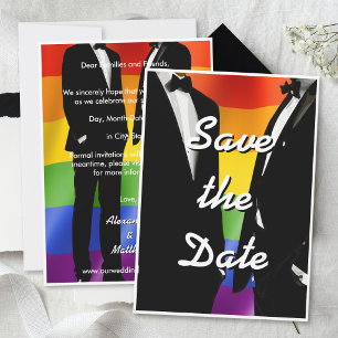 Elegante moderne schwule Hochzeit Regenbogen Save The Date