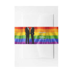 Elegante moderne schwule Hochzeit Regenbogen Verti Einladungsbanderole