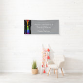 Elegante moderne schwule Hochzeit Regenbogen Willk Banner (Insitu)