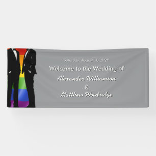 Elegante moderne schwule Hochzeit Regenbogen Willk Banner