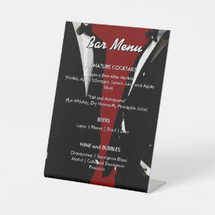 Elegante moderne schwule Hochzeits-Rot-Bar-Speisek Sockelschild