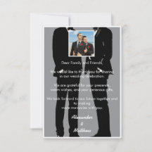 Elegante moderne schwule Männer graue Hochzeitsfot