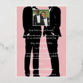 Elegante moderne schwule Männer Hochzeit Gold Folieneinladung (Rückseite)