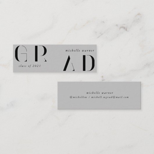 elegante, moderne Script-Abschluss-Namenskarte Mini Visitenkarte (Vorne/Hinten)
