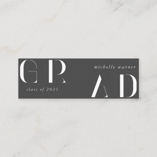 elegante, moderne Script-Abschluss-Namenskarte Mini Visitenkarte (Vorderseite)