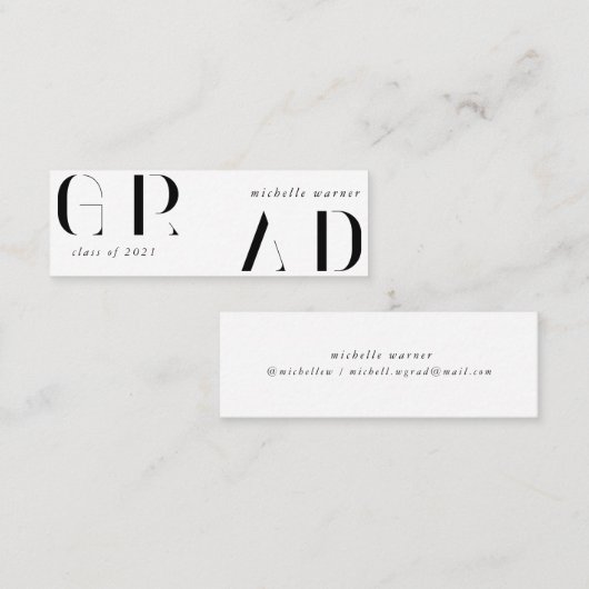 elegante, moderne Script-Abschluss-Namenskarte Mini Visitenkarte (Vorne/Hinten)