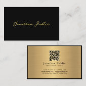 Elegante moderne Script Black Gold Ozeania Größe Visitenkarte (Vorne/Hinten)