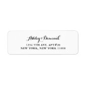 Elegante moderne Script Black Wedding Rücksendeadr (Vorne)