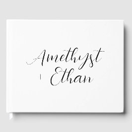 Elegante moderne Script Bride & Groom Wedding Gästebuch