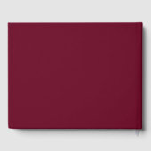 Elegante moderne Script Burgundy Wedding Gästebuch (Rückseite)