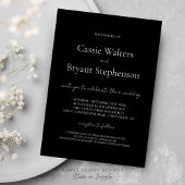 Elegante moderne Script Chic Black and White Weddi Einladung