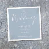Elegante moderne Script Dusty Blue Wedding Serviette