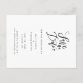 Elegante moderne Script-Fotocollage Save the Date Ankündigungspostkarte (Rückseite)