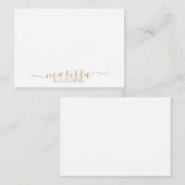 Elegante moderne Script Gold Monogram Name Note Ca Mitteilungskarte (Vorne/Hinten)