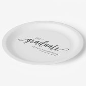 Elegante Moderne Script Graduation Party Pappteller (Schrägansicht)