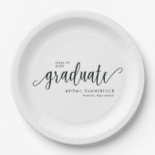 Elegante Moderne Script Graduation Party Pappteller (Vorderseite)