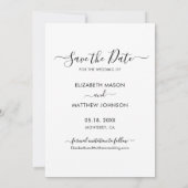 Elegante Moderne Script Heart Foto Collage Wedding Save The Date (Rückseite)