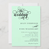 Elegante, moderne Script-Hochzeit Einladung (Vorderseite)