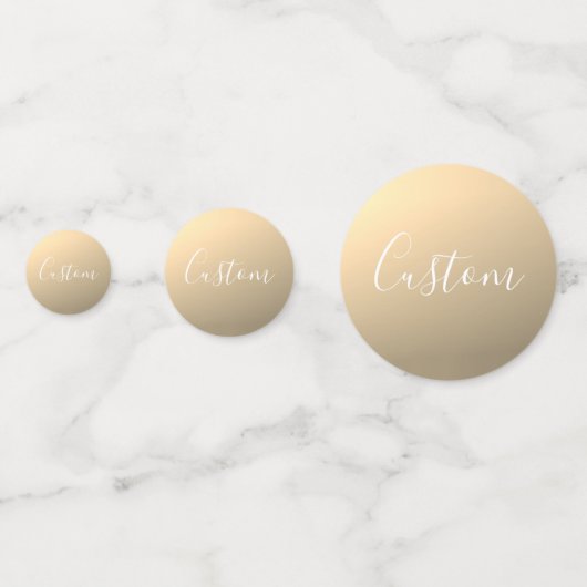 Elegante moderne Script Monogram oder Word | Golde Konfetti (Rückseiten)