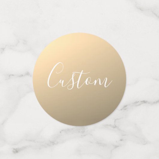 Elegante moderne Script Monogram oder Word | Golde Konfetti (Klein Vorderseite)