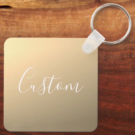 Elegante moderne Script Monogram oder Word | Golde Schlüsselanhänger (Rückseite)