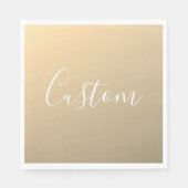 Elegante moderne Script Monogram oder Word | Golde Serviette (Vorderseite)