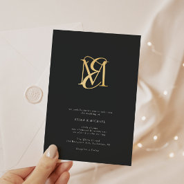 Elegante moderne Script Monogram Wedding Folieneinladung