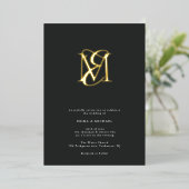 Elegante moderne Script Monogram Wedding Folieneinladung (Stehend vorne)