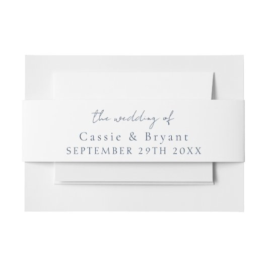 Elegante moderne Script Navy Blue Wedding Einladungsbanderole (Vorderseite Beispiel)