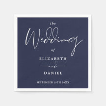 Elegante moderne Script Navy Blue Wedding