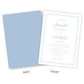 Elegante moderne Script Powder Blue Wedding Einladung