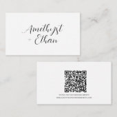 Elegante, moderne Script QR Code Wedding Website Begleitkarte (Vorne/Hinten)