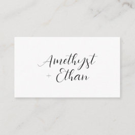 Elegante, moderne Script QR Code Wedding Website Begleitkarte