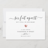 Elegante Moderne Script Quarantine Rose Gold Heart