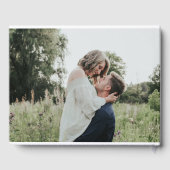 Elegante Moderne Script Rose Gold Foto Hochzeit Gästebuch (Rückseite)