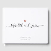 Elegante Moderne Script Rose Gold Foto Hochzeit Gästebuch (Vorderseite)