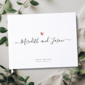 Elegante Moderne Script Rose Gold Foto Hochzeit Gästebuch