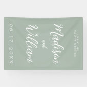 Elegante moderne Script Sage Green Begrüßung Banner (Horizontal)