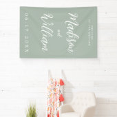 Elegante moderne Script Sage Green Begrüßung Banner (InSitu)