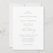 Elegante moderne Script Sage Green Wedding Einladung (Vorderseite)