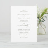 Elegante moderne Script Sage Green Wedding Einladung (Stehend Vorderseite)