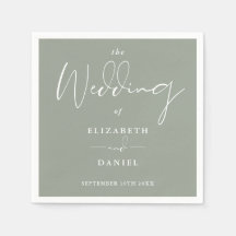 Elegante moderne Script Sage Green Wedding
