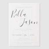 Elegante moderne Script Typografie Einfache Hochze Pergament Einladungen (Vorderseite)