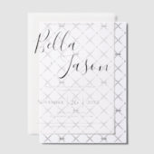 Elegante moderne Script Typografie Einfache Hochze Pergament Einladungen (Versetzt (Einladung))