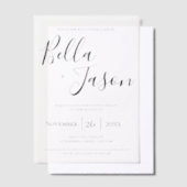 Elegante moderne Script Typografie Einfache Hochze Pergament Einladungen (Versetzt)