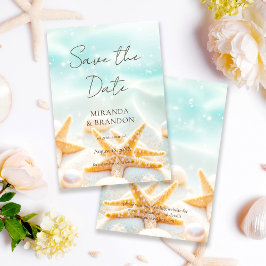 Elegante moderne Seesterne Muscheln Ozean Strand H Save The Date