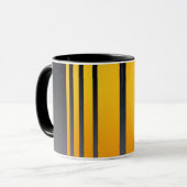 Elegante, moderne Senfgelbe Streifen, dunkelgrau Tasse (Vorderseite Links)
